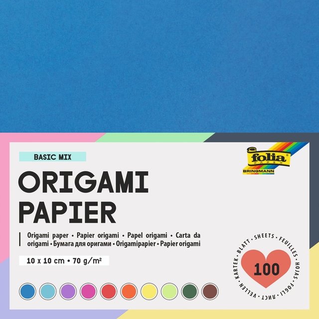 Folia Origami Vouwbladen Multicolor 70 g 10x10cm 100vel. - Afbeelding 2