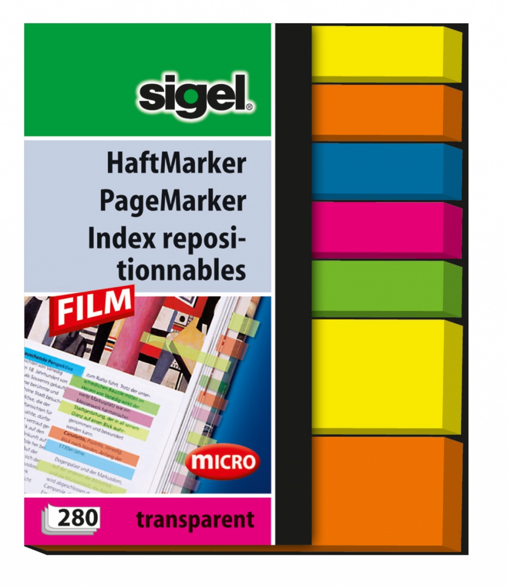 Indexeringsstrookjes Sigel 50x63 mm 7-kleurig assorti