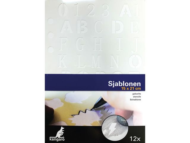 Sjablonen Kangaro 12 stuks 15x21cm assorti