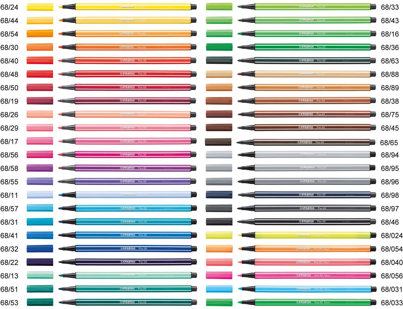 Stabilo Pen 68 Fineliner 1mm - keuze uit 53 kleuren