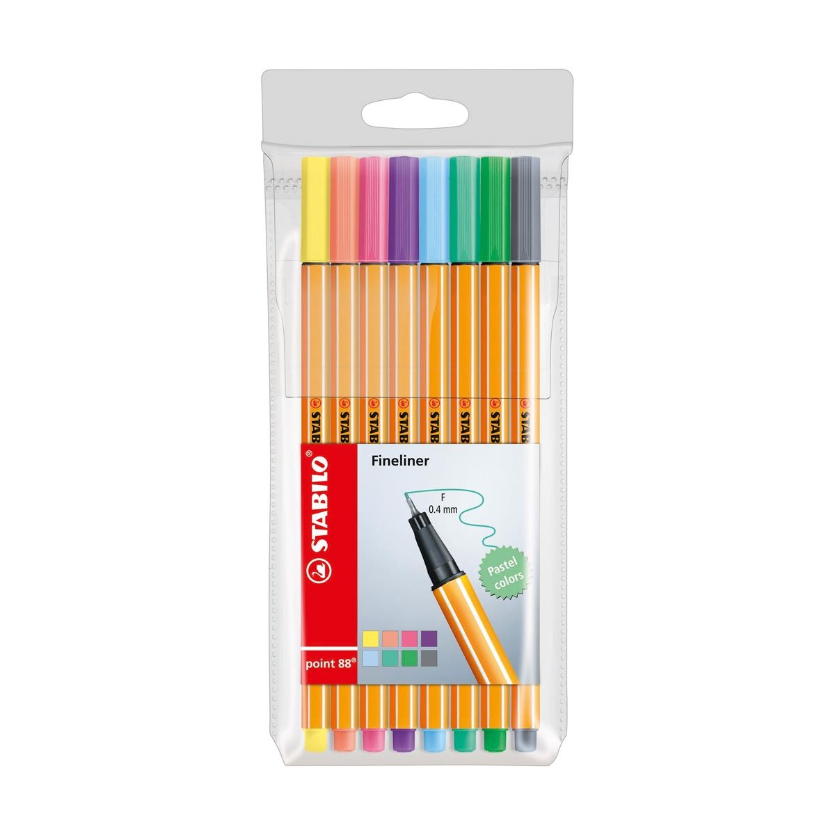 STABILO point 88 Fineliners pastel etui 8 kleuren