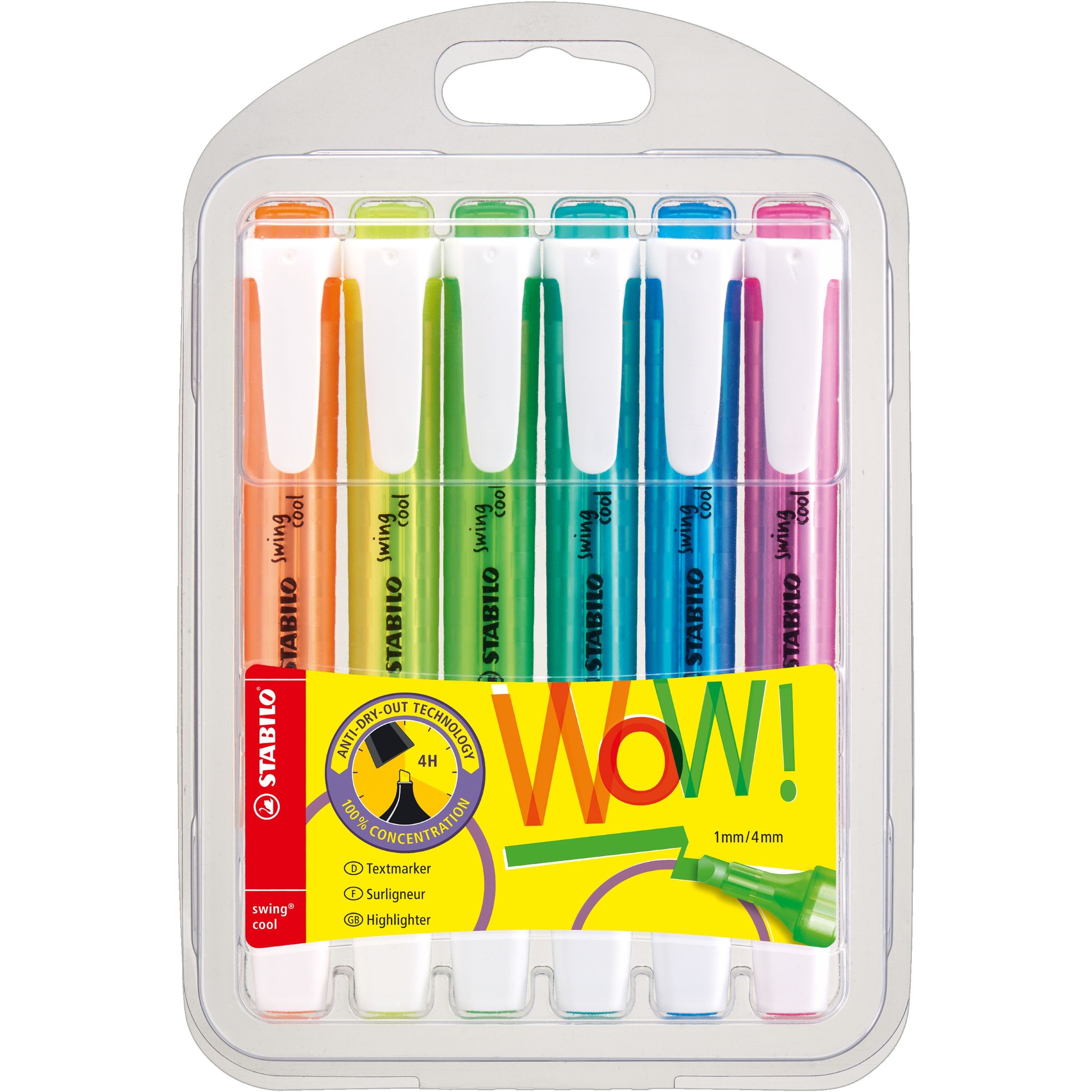 STABILO Swing Cool Markeerstiften 1-4mm Etui 6 stuks