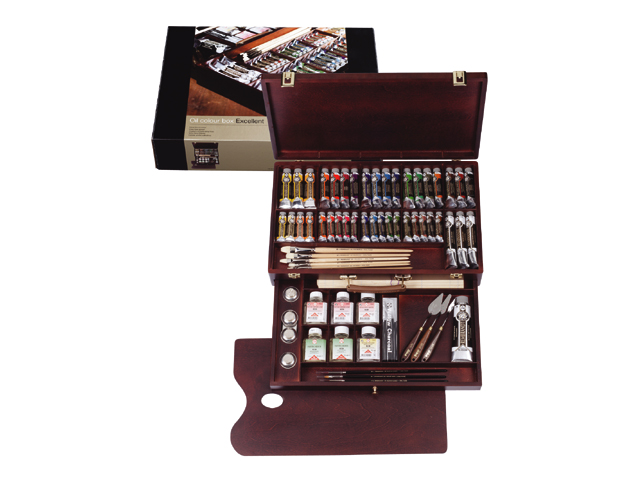Rembrandt Olieverf set Excellent in kist, 19 x 15 ml tubes + 18 x 40 ml tubes + 3 x 60 ml tubes + 1 x 150 ml tube + 48 accessoires