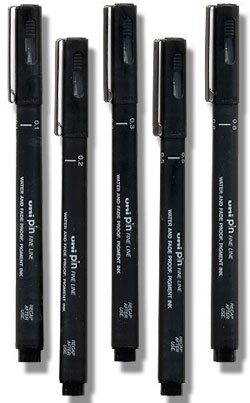 Uni Pin Fineliners - keuze uit 12 diktes - Afbeelding 3