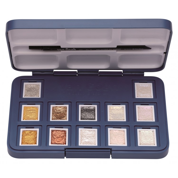 Van Gogh Aquarelverf pocket box Specialty Colours met 12 kleuren in halve Napjes - Afbeelding 2