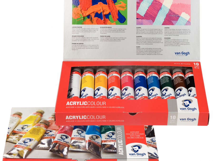 Van Gogh Acrylverf basisset met 10 kleuren in tubes van 40 ml