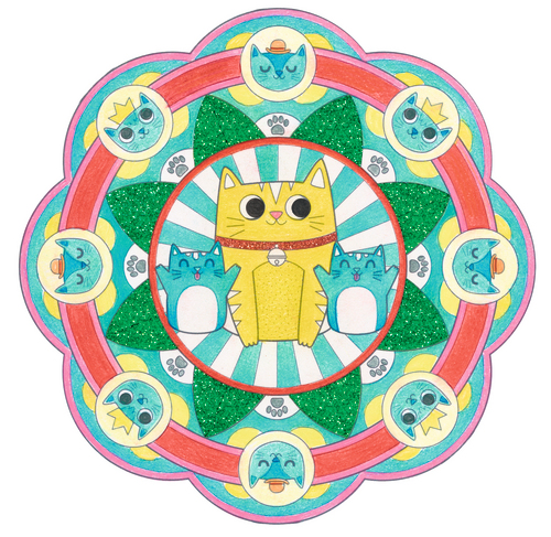 Avenue Mandarine Graffy Pop Mandala Animals 36 Vel (12x3) 250gr. - Afbeelding 2