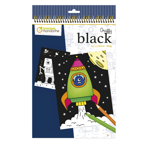 Avenue Mandarine Graffy Black Kleurblok A4 24 (12x2) 3 Jaar Ruimte 