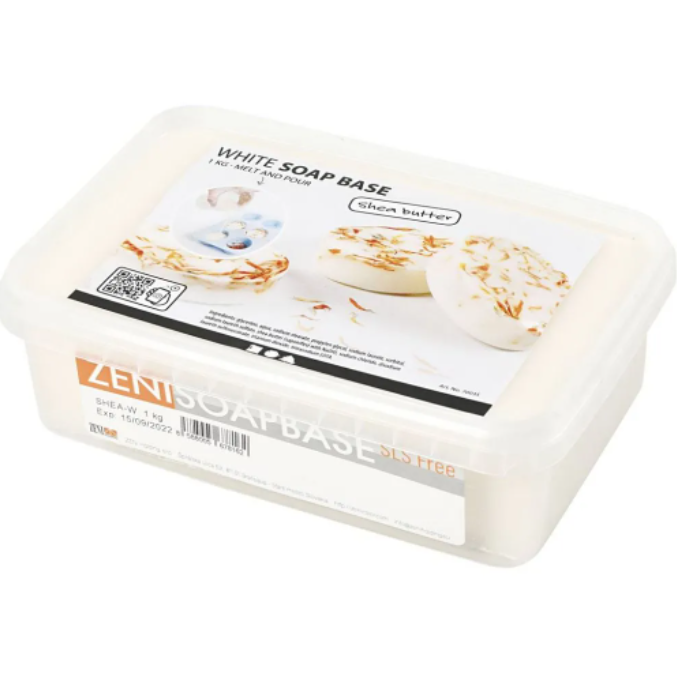 Zeep basis met sheaboter, wit, 1 kg