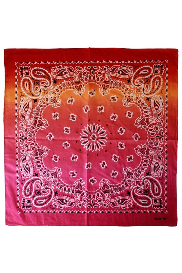 Zakdoek met kleurverloop rood/oranj