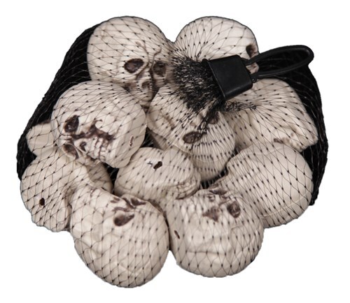 Zakje Met Schedels (12st) +/- 5cm Plastic